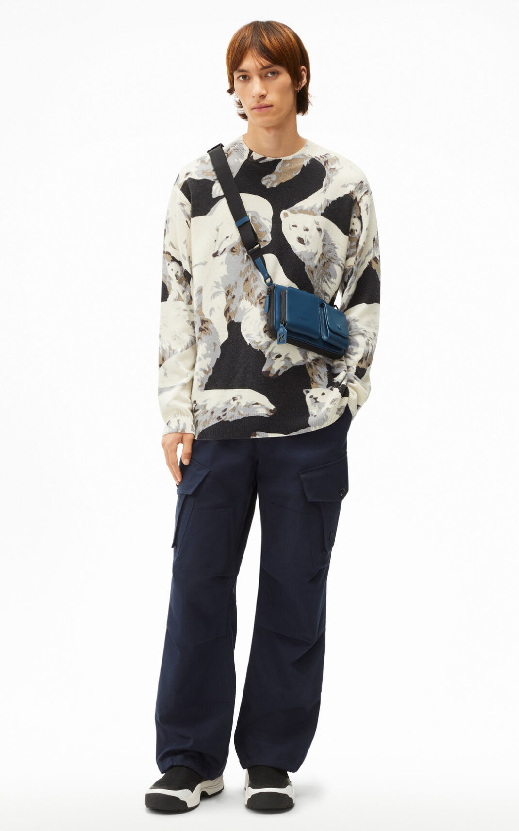 Kenzo The Vinter Capsule Polar Bear Stickad Tröja Herr | 95387-JOXA